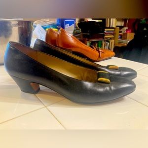Black Ferragamo kitten heels (size 9)